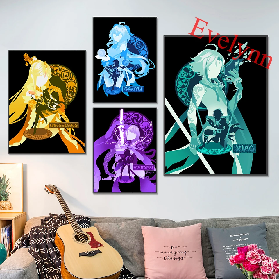 

Video Game Genshin Impact Anime Poster and Prints Wall Art Canvas Picture Nordic Home Decor Pictures Modern Living Room Cuadros