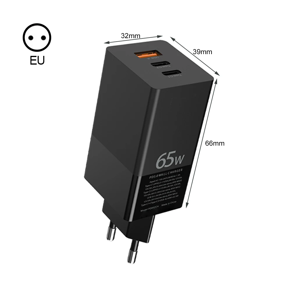 

65WQuick Charger Wall Plug Mini Portable PD 3.0 Travel Charging Adapter QC3.0 Super Fast Charge Compatible with Multiple Systems