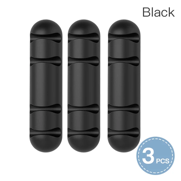 3PC Black ACCEZZ 4 отверстия USB Кабельный органайзер Winder управление зажимы офис Настольный Телефон держатель для наушников Мышь Клавиатура провода Шнур Winder - Цвет: 3PC Black