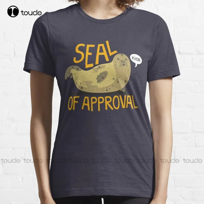 

New Seal Of Approval Seal Animal Ocean Pun Funny Cute T-Shirt Gym Shirts S-3Xl Unisex