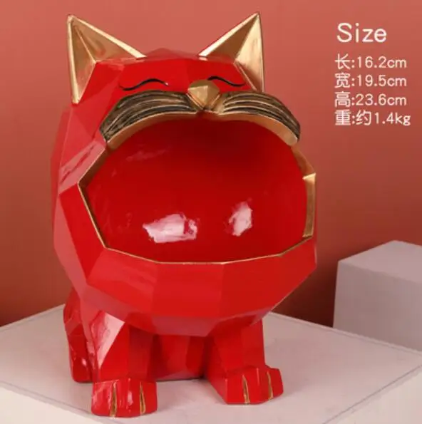 Крутая фигурка кошки коробка для хранения с большим ртом кошек украшение дома