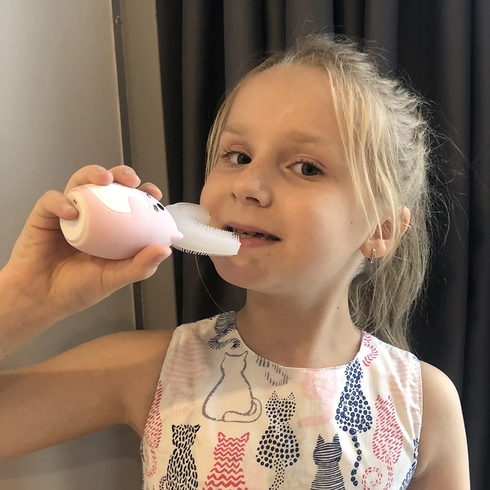 

Kid Sonic Rechargeable Electric Toothbrush Automatic 360 degree toothbrush ultrasonic soft silicone electric children toothbrush