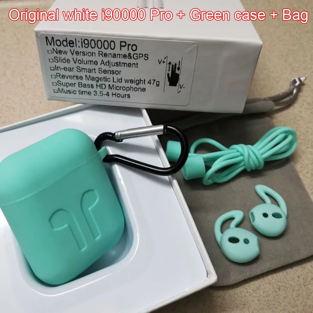 Original GreenCase Новейший i90000 Pro Tws Air 2, беспроводной Bluetooth наушник с регулировкой громкости 8D, супер бас PK i50000 i5000 i9000TWS - Цвет: Original GreenCase
