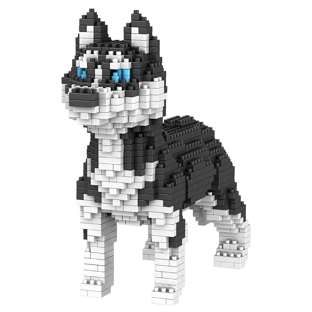 Креативные DIY строительные блоки для собак совместимы с Legoings алмазные частицы Husky