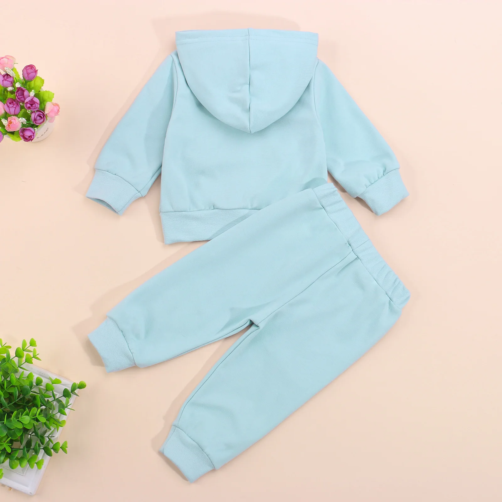 

Autumn Infant Baby Boys/Girls Casual Two-piece Clothes Set, Rainbow Pattern Hooded Tops and Elastic Waist Trousers with pockets