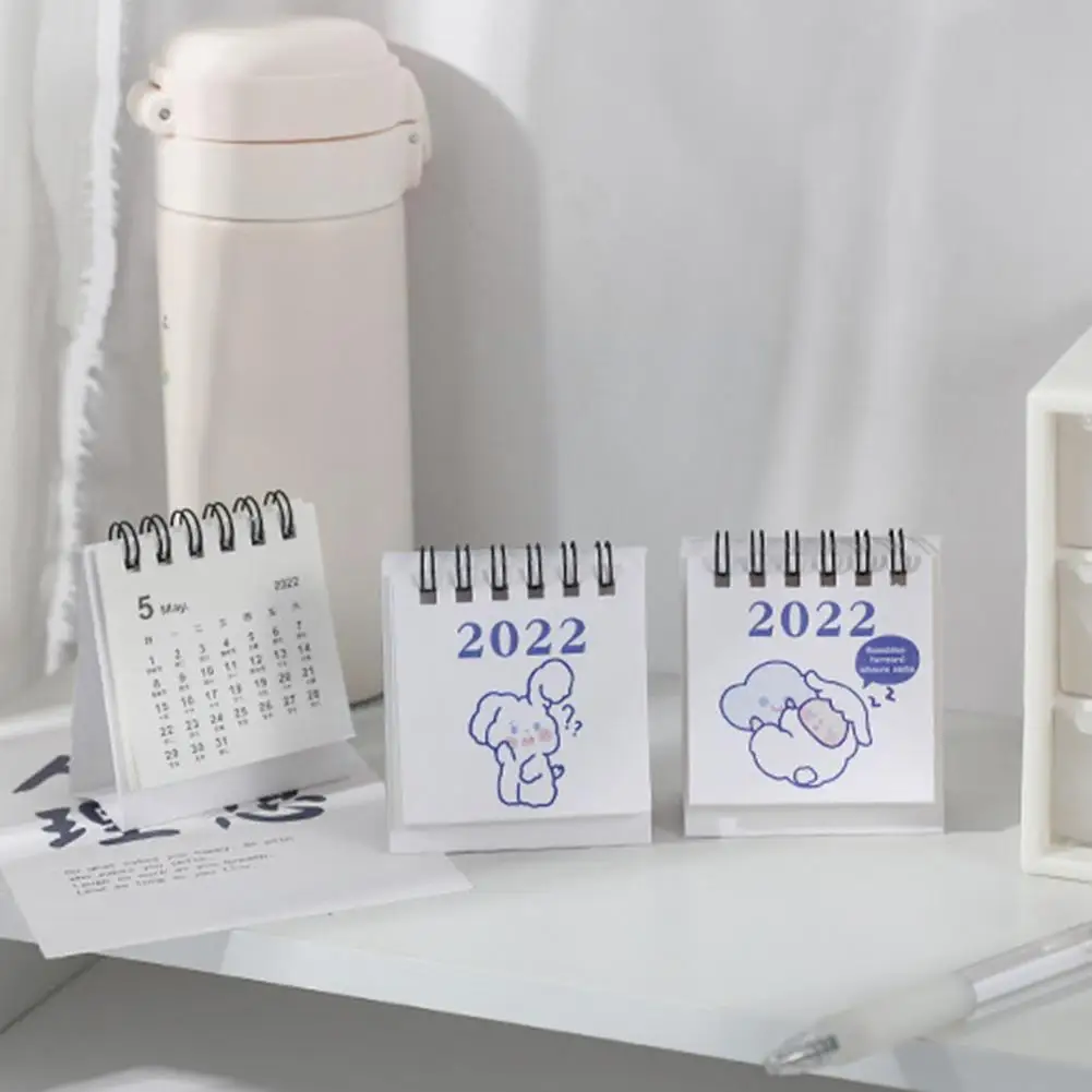 2022 Mini Desk Calendar Cute Desk Decoration School Portable Calendar Calendar Stationery Kawaii Supplies Pocket R6v0 images - 6