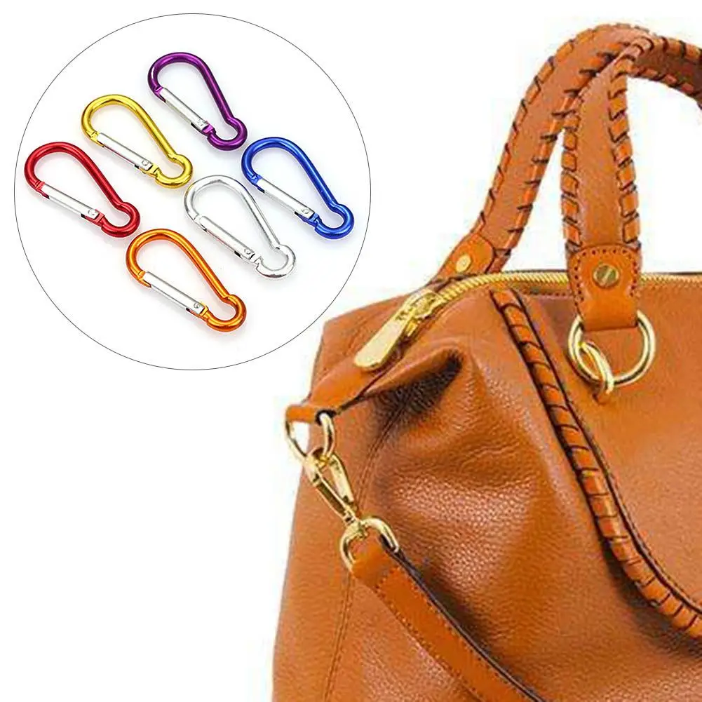 

20PCS Aluminum Alloy Carabiner Key Chain Clip Keyring Snap Hook Water Bottle Buckle Outdoor Camping Travel Climbing Accessories