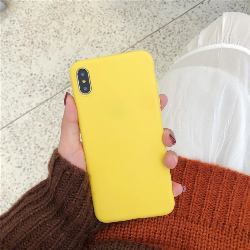 DK-hu Силиконовый матовый чехол ярких цветов для iPhone XS Max XR X 10 8 7 6 6S Plus, модный простой мягкий чехол из ТПУ для iPhone 11 Pro Max Funda - Цвет: DK-hu
