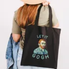 Забавные холщовые женские сумки для покупок Let it Gogh, тканевые сумки на плечо для девушек, многоразовый шоппер для учеников, студенческие сумки для книг