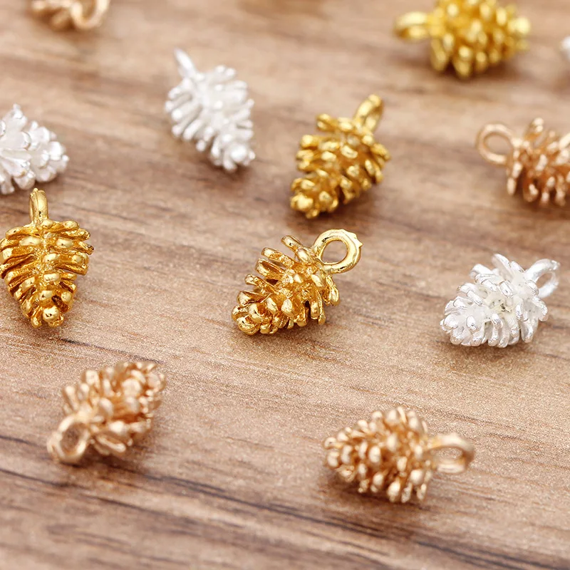 

20Pcs Gold Pine Cone Charms Pendant Alloy Earrings Pendant For DIY Bracelet Necklace Earrings Jewelry Making Accessories