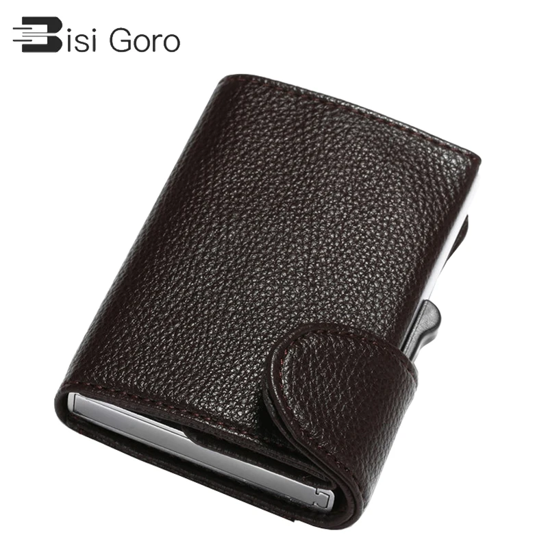 Умный кошелек BISI GORO 2021 с RFID защитой и держателем для кредитных карт винтажный