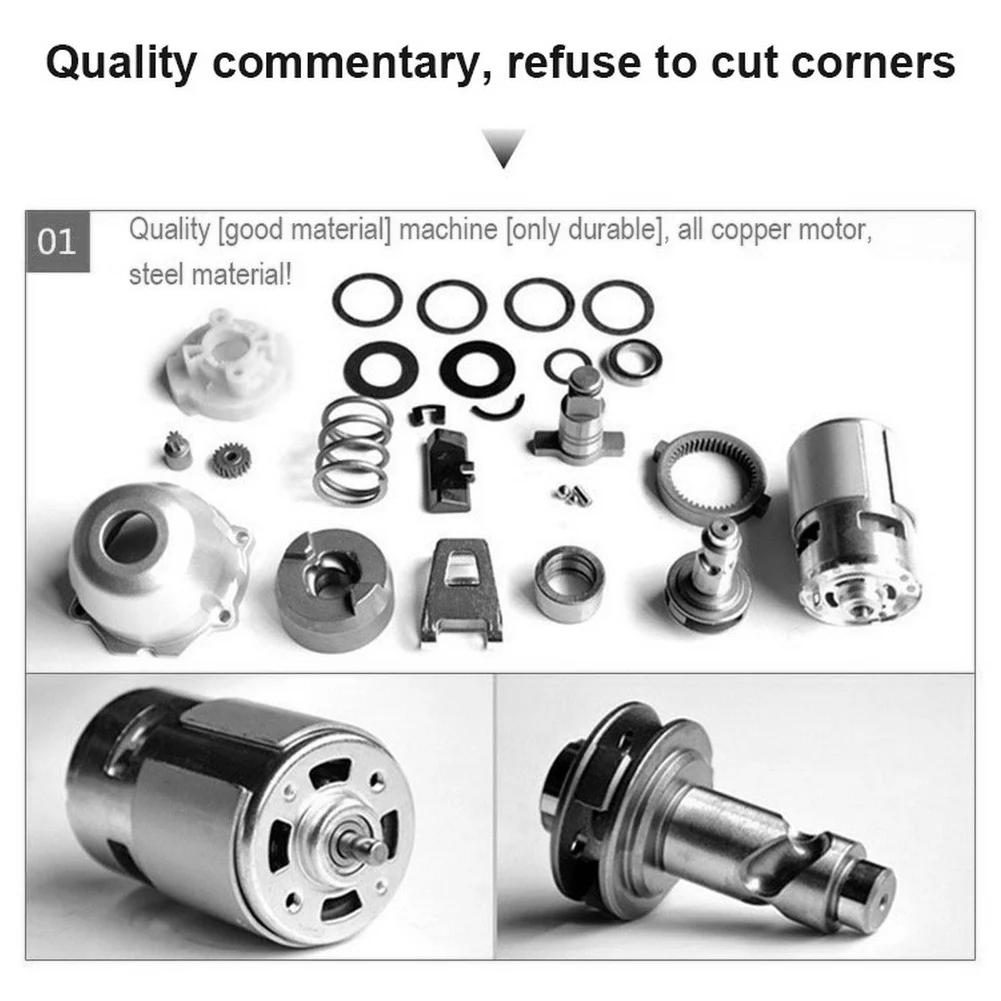 

288VF Cordless Electric Drill Screwdriver Brushless Impact Brush Li-Ion Battery Tools Car Repair Tools