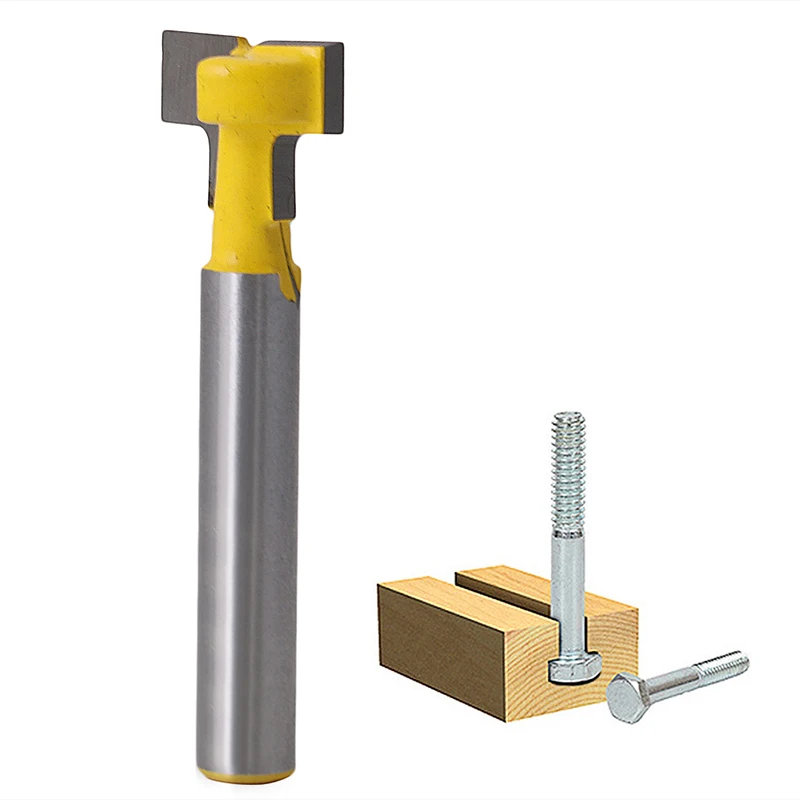 

P82D 1/4'' Shank 1/2'' T-Slot Cutter Steel Handle Milling Router Bit For Woodworking