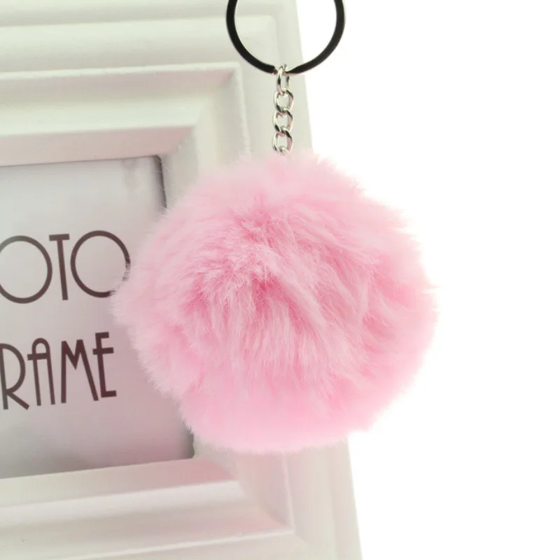 Брелок с помпоном в виде шара брелок из искусственного кроличьего меха для