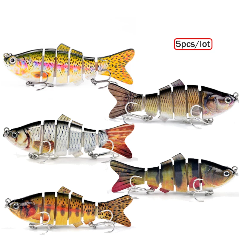 

3 шт./лот 5 шт./лот Соединенные рыболовные блесны, твердые приманки Пластиковые воблеры свимбейт бас Щука для доставки прикорма и оснастки 10 с...