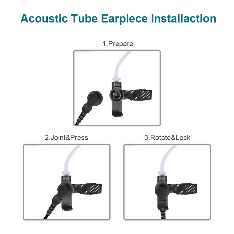 Single Wire Earpiece Acoustic Tube Surveillance Headset with PTT Mic for Motorola Radio CLP1010 CLP1040 CLP1060 Replace HKLN4487