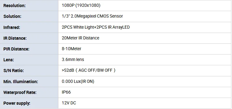 PIR 4 in1 цилиндрическая камера 1080P 2,0 МП CCTV наружная Водонепроницаемая камера Встроенный инфракрасный Сенсор ПИР камера