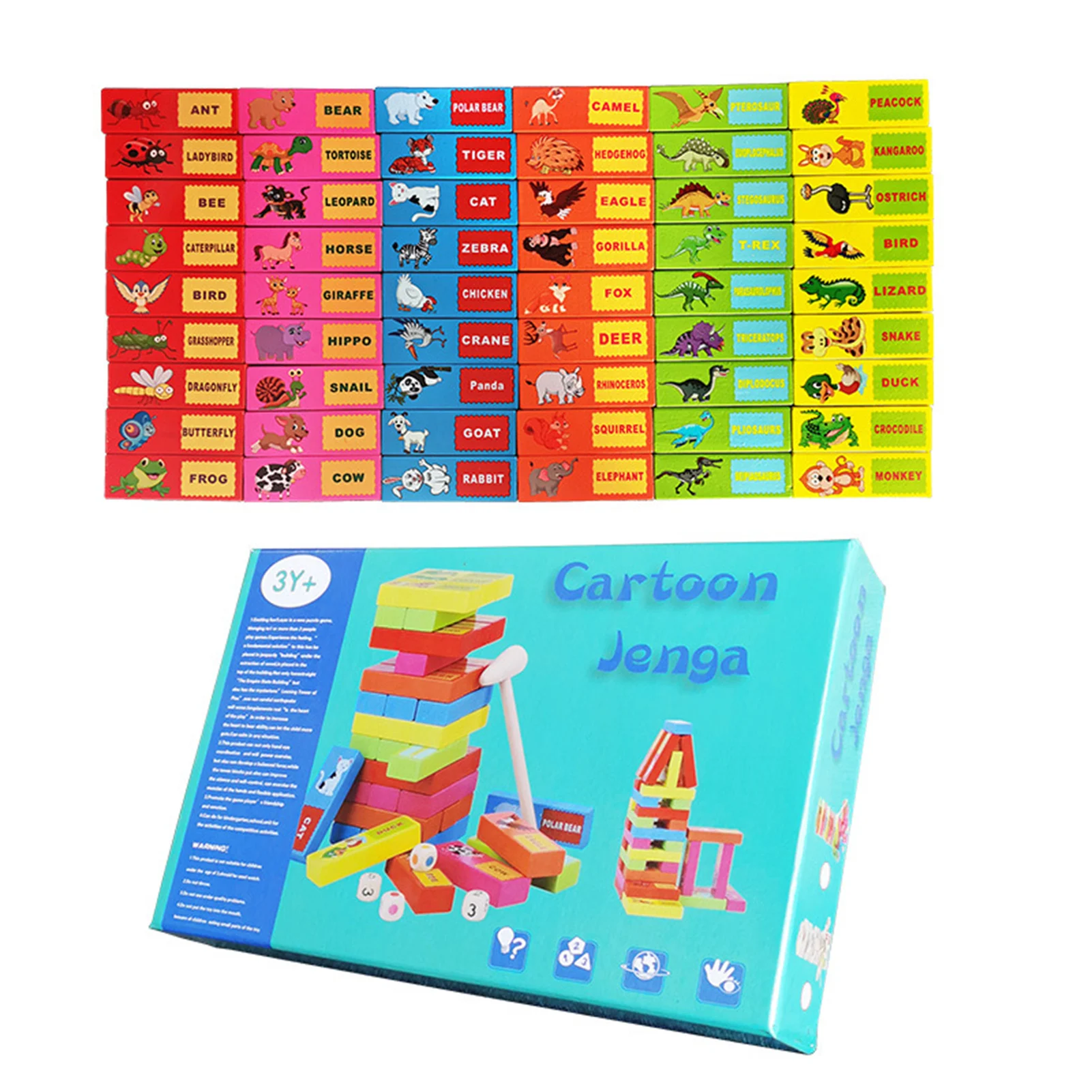 

Montessori Wooden Blocks Stacking Board Games Kids Tower Balancing Playset Toys for Children Parent-Kid Interactive Toys Gifts