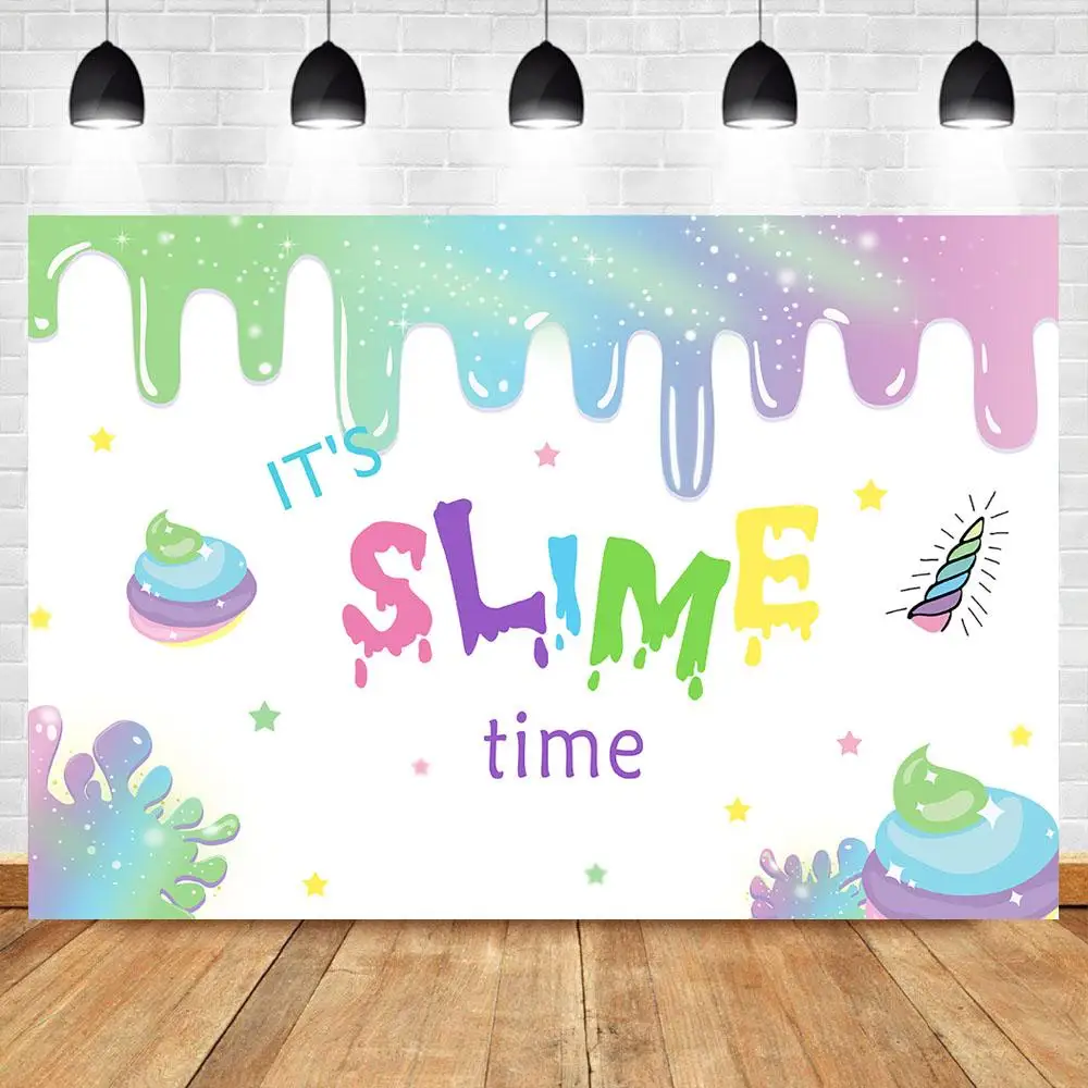 

Nitree Единорог слайм Вечеринка фон Блестящий слайм День Рождения фотография фон виниловый слайм темативечерние Вечеринка фон студия реквизи...