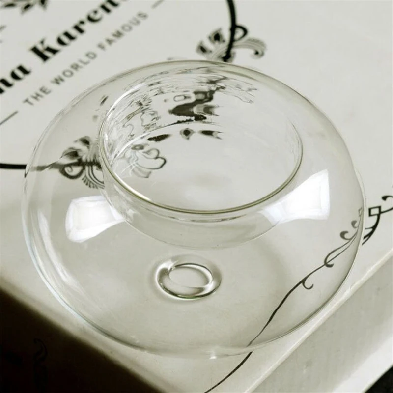 Прозрачный стеклянный подсвечник 1 шт. круглые полые термостойкие хрустальные