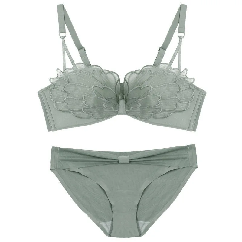 

Brassiere Sexy Mesh Bra Sets Comfortable Underwear Crop Top Female Lingerie Push Up Panties and Bra Set Women Lenceria Bralet