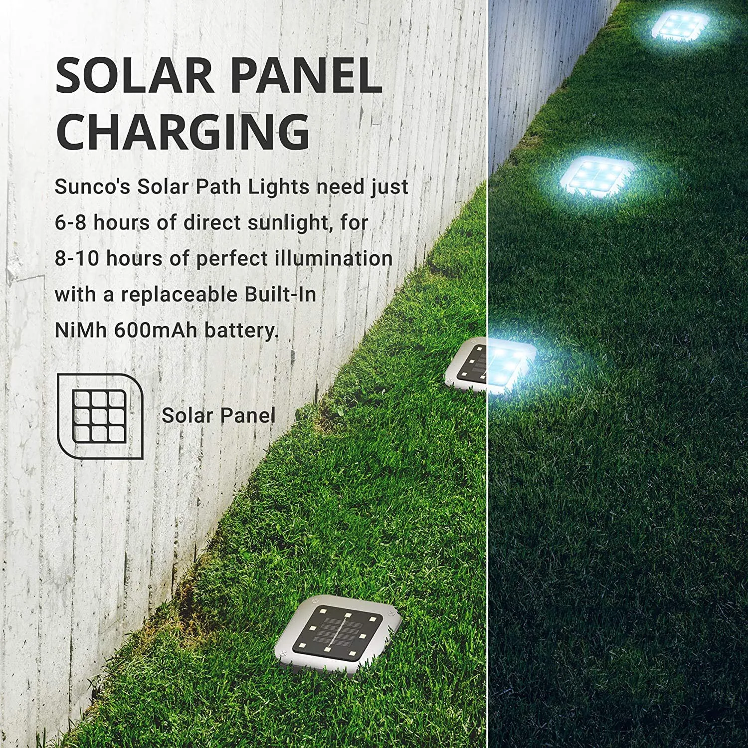 저렴한 태양 지상 조명 광장 8 LED 태양 정원 조명 방수 야외 태양 디스크 조명 통로 마당 산책로 파티오 잔디 램프