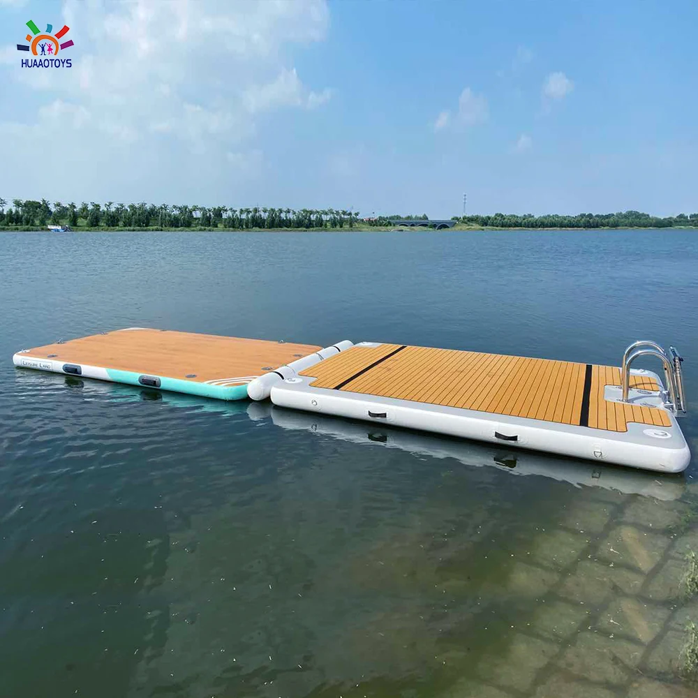 Цена 4x2x0,2 м коврик для воды DWF, для отдыха, надувная палуба, надувная платформа, плавучий Понтонный док для струйного катания на лыжах