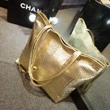 PU Leather Tote Bag Women Designer Handbags 2021 Girl Shopper Purse Fashion Casual Crocodile Pattern Large Capacity Shoulder Bag