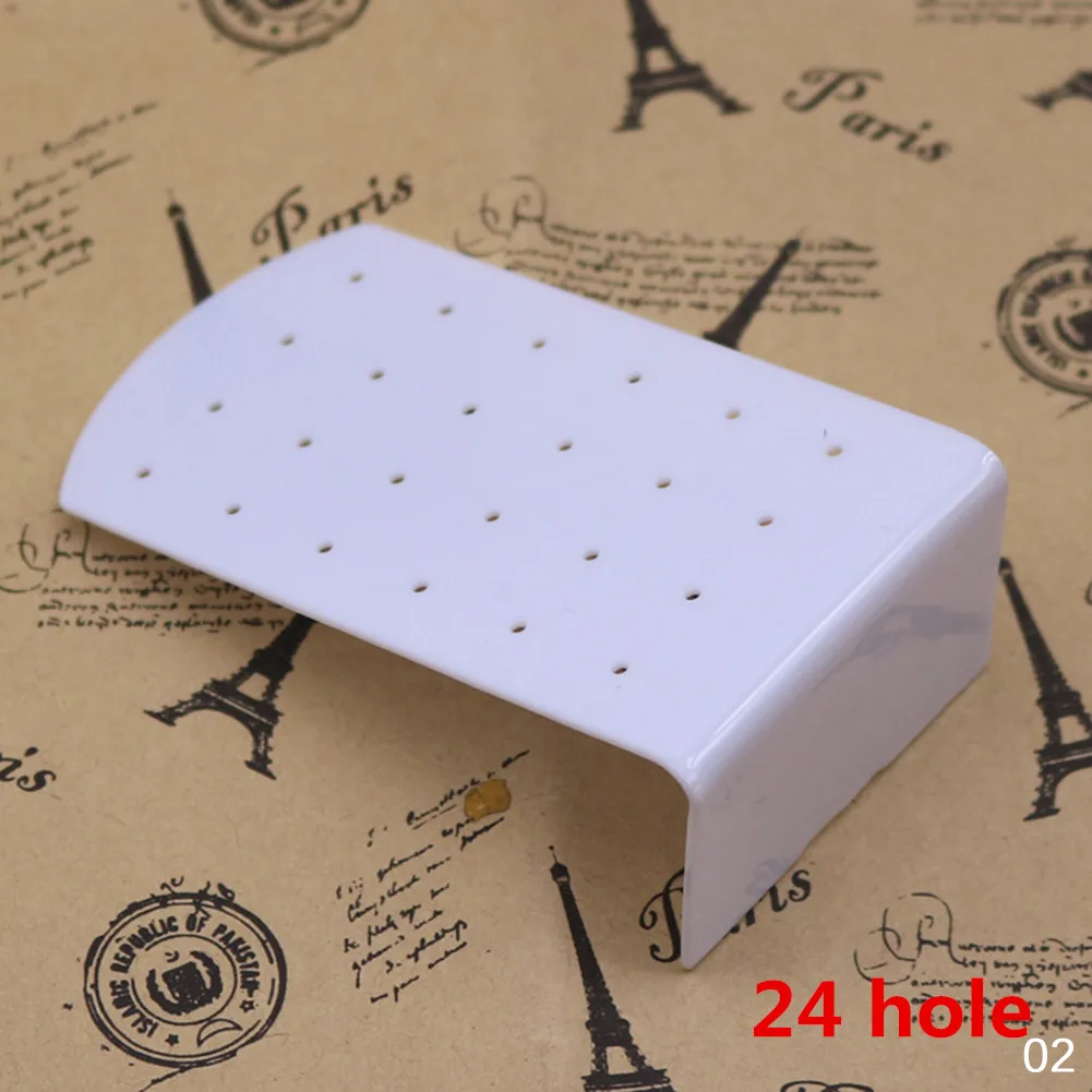 24 holes 02 48 отверстий, органайзер для ювелирных изделий, Женская подставка, черный пластиковый держатель для серег, Pesentoir, модные висячие серьги, витрина для серег - Цвет: 24 holes 02
