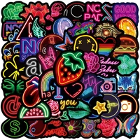 103050pcs cartoon cool neon lights series poster stickers fridge phone laptop luggage car graffiti kids toys sticker gifts