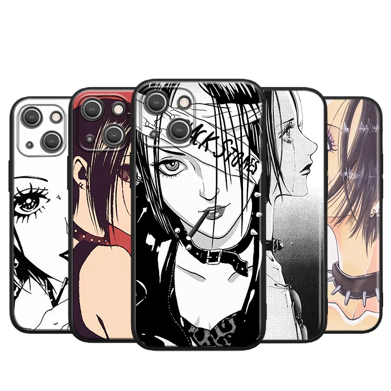 

Cute Anime Singing Girl NANA for Apple iPhone 13 12 11 Pro Max Mini XS Max X XR 6S 6 7 8 Plus 5S SE2020 Soft Black Phone Case