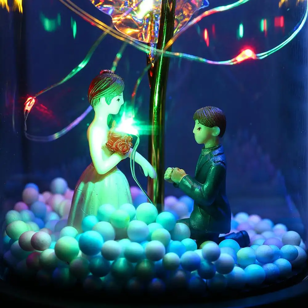 Роза в Стекло купол светодиодный подарок девушке навсегда розы для Рождество