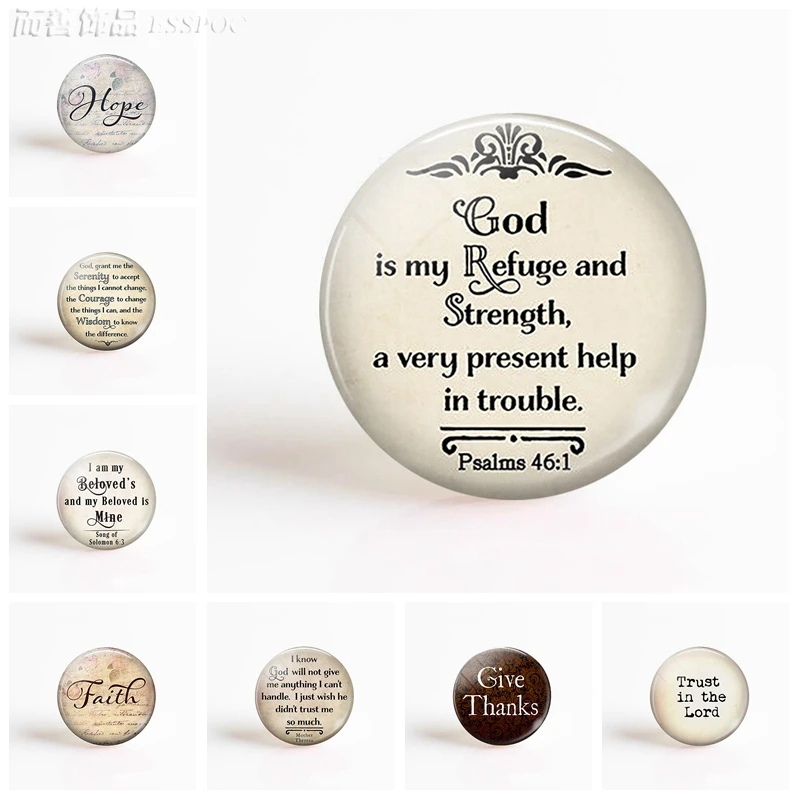 5 шт./лот God Is My Refuge and Strength 25 мм стеклянный кабошон цитата из Библии DIY подвесной