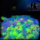3D Звезды Светятся на темноте, светящиеся флуоресцентные настенные наклейки для детской комнаты, фотобумага для фестиваля