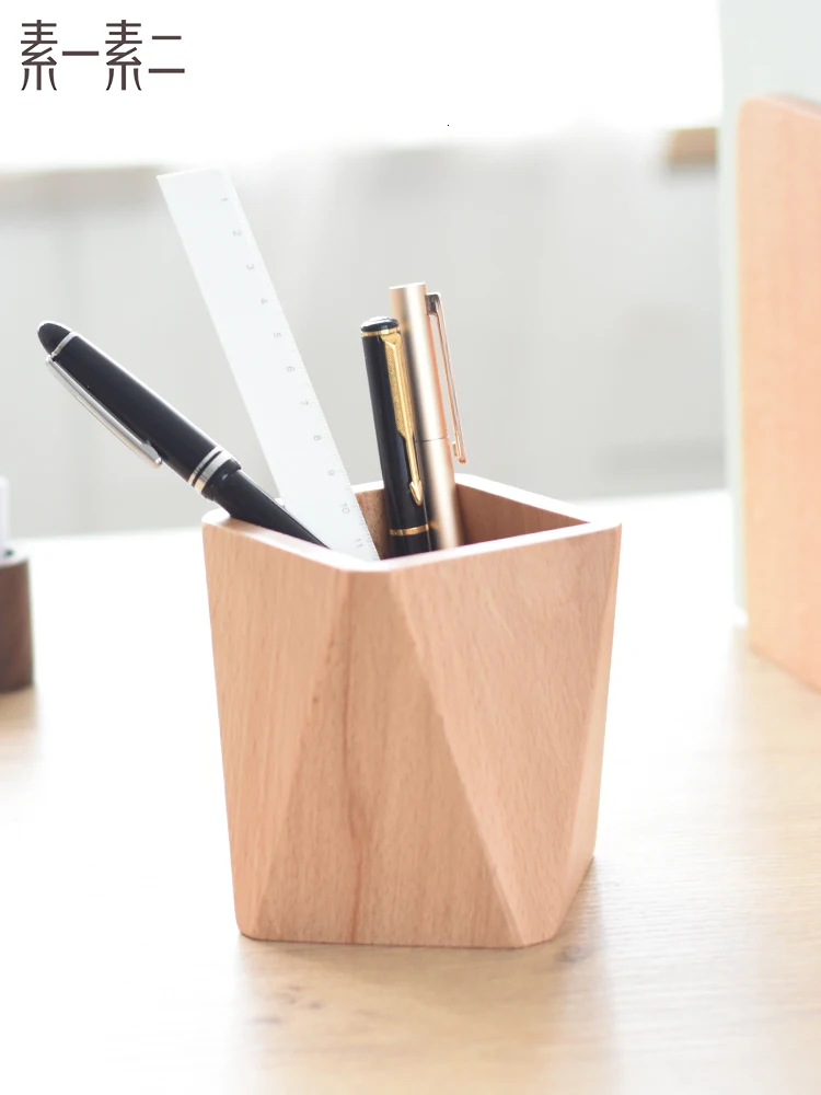 Деревянный контейнер для ручек студенческий настольный офисный твердый