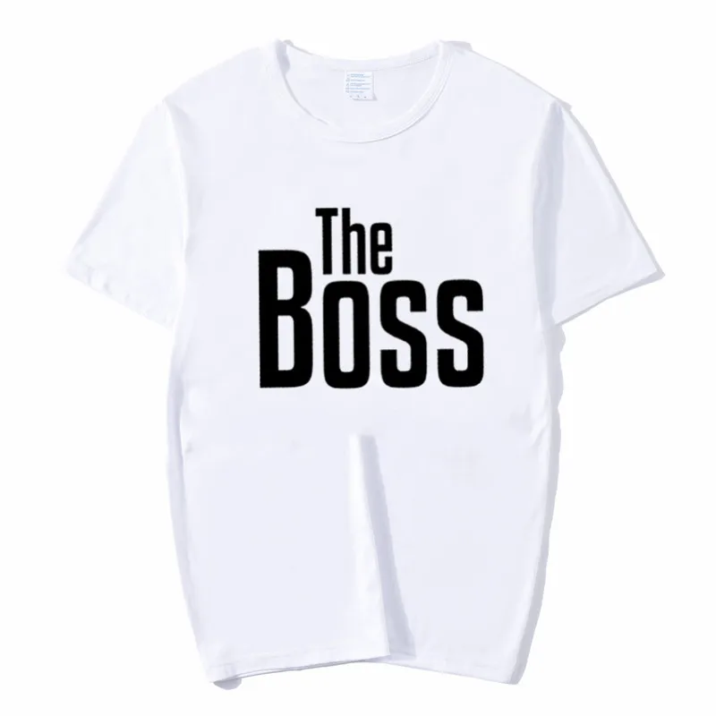 Футболка для пар The Boss Real мужская и женская одежда на День святого Валентина