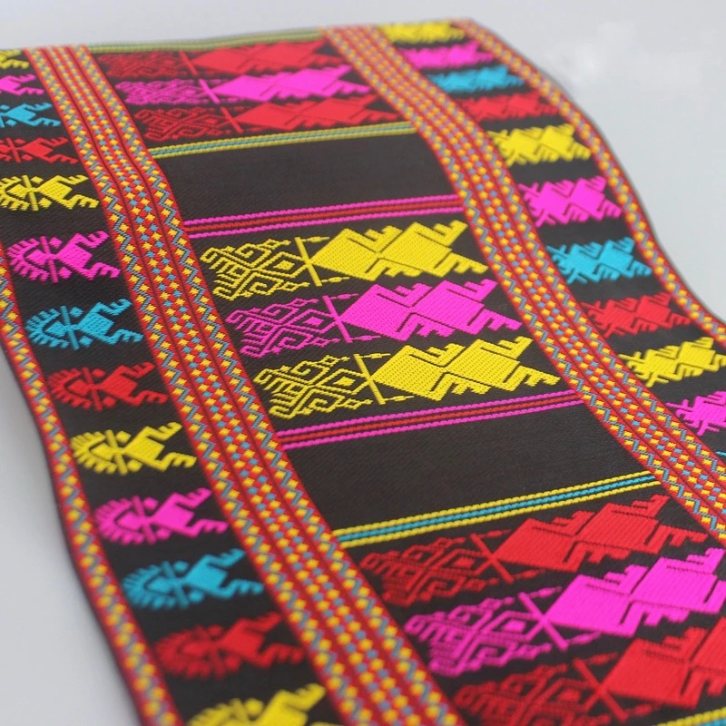 

1yard hmong miao jacquard webbing lace trim 20cm dress collar ribbon woven tape ethnic tribal thai india boho DIY accessory deco