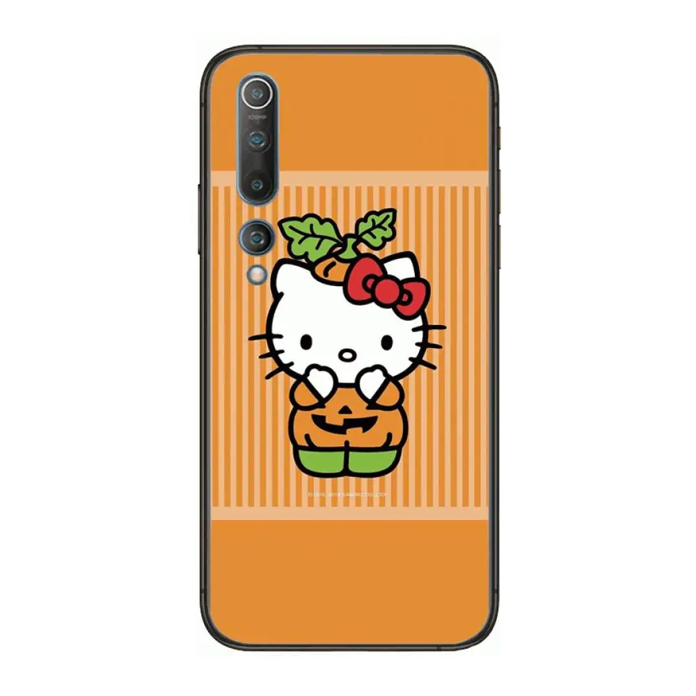 

Cute cartoon cat hello ketty Pet cat Phone Case For xiaomi mi11 5g 10 liti Ultra 9Pro SE 3 8 Note Anime Black Cover Silicone Bac