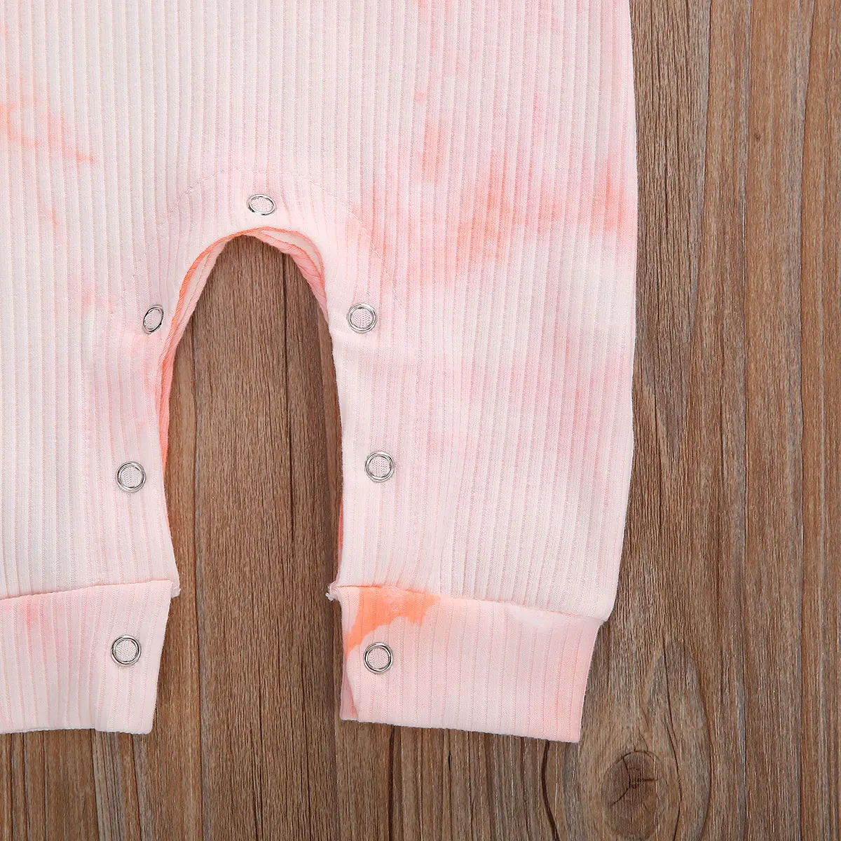 

Baby Girl Clothes Romper Tie-Dye Round Neck Ruffles Long Flared Sleeve Jumpsuit for Newborn Girls