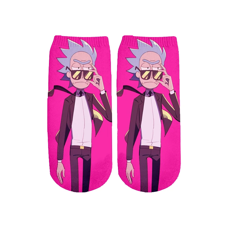 19 Новейшие Rick and Morty 3D печатных мультфильм милые короткие носки для мужчин женщин harajuku корейские носки RS-007 - Цвет: 19