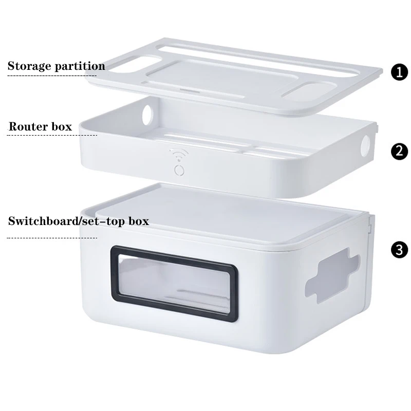 

Creativity Large Wireless Wifi Router Storage Box panel Shelf Wall Hanging Plug Board Bracket Cable Storage Organizer Home Decor