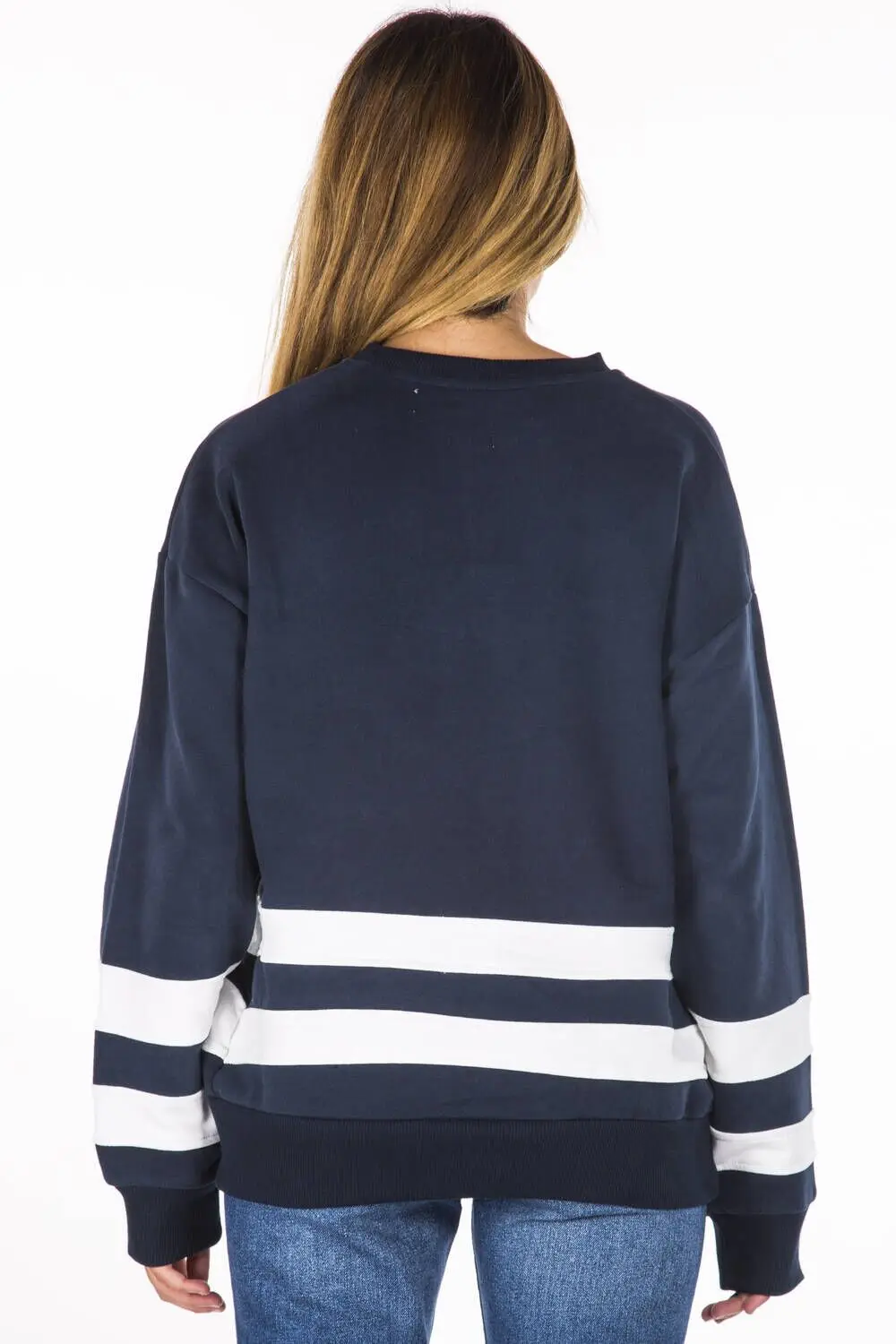 

Patterned Navy Blue Womens Sweatshirt