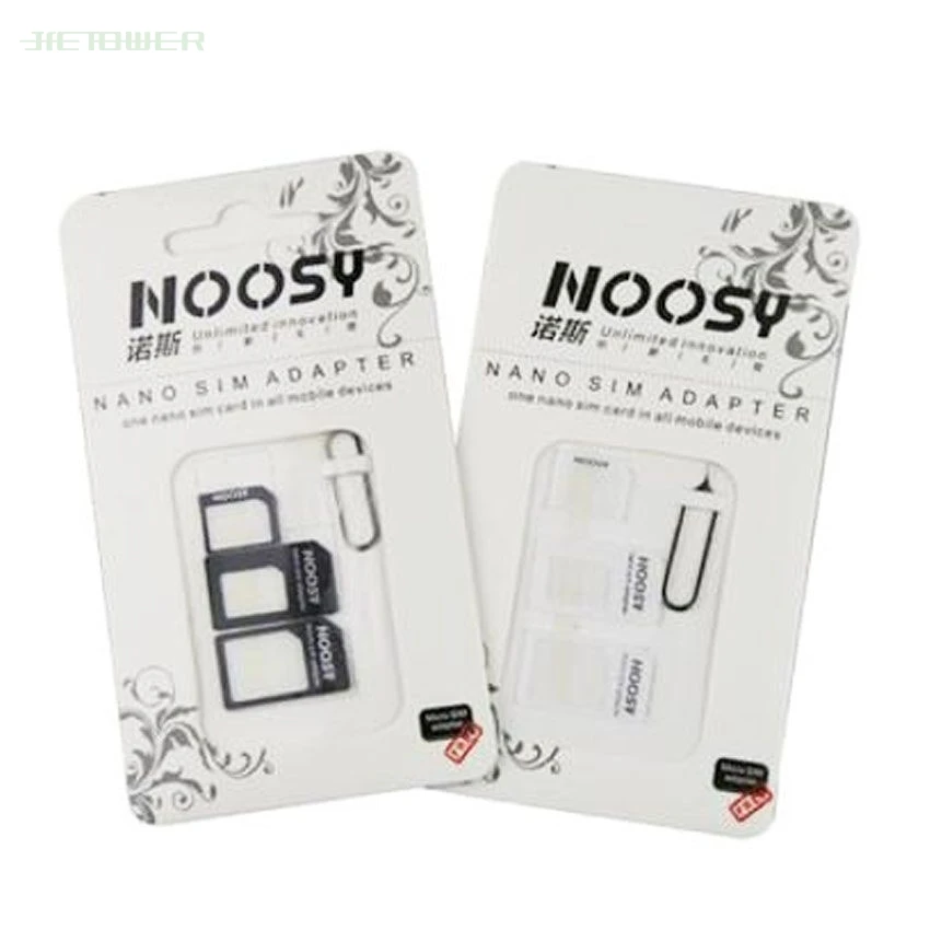 Адаптер Noosy Nano Sim карты 4 в 1 + адаптер Micro стандартный SIM для iPhone 7 1000 шт./лот|Наборы