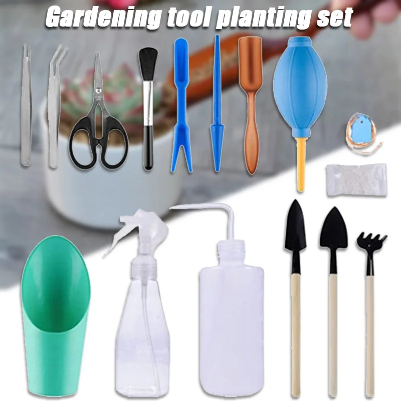 

16Pcs/set Garden Planting Tools Succulent Planting DIY Tools Set Transplant Seedling Hand Tools for Home Garden DNJ998