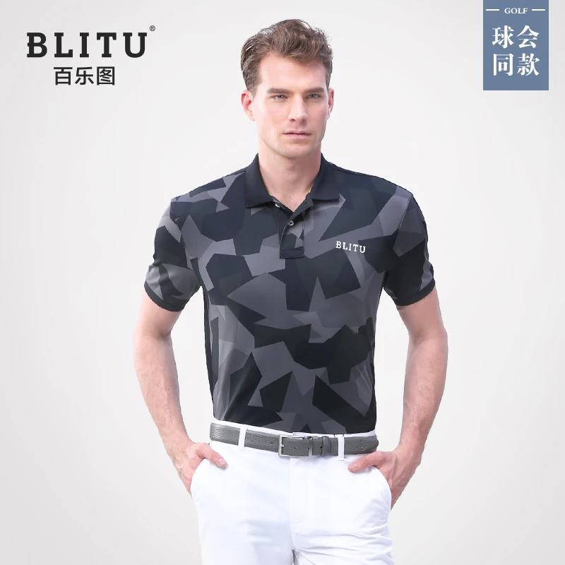 Мужская футболка для гольфа с коротким рукавом летняя спортивная дышащая