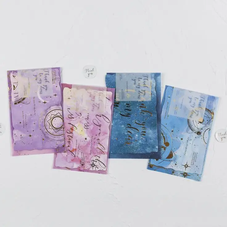 4PCS one set 4 шт/лот сарри Скай сасульфуровая кислота бумага поздравительный подарок карта конверт выпускная открытка на день рождения День благодарения лучшая открытка с пожеланиями - Цвет: 4PCS one set