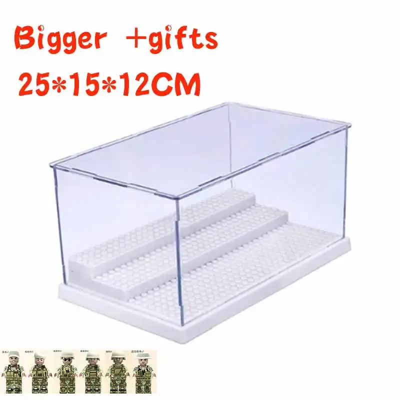 

MOC Dustproof Acrylic Plastic Show Box Playmobil Technic Display Case One Piece Baseplate lepining Action Figures Blocks Toys