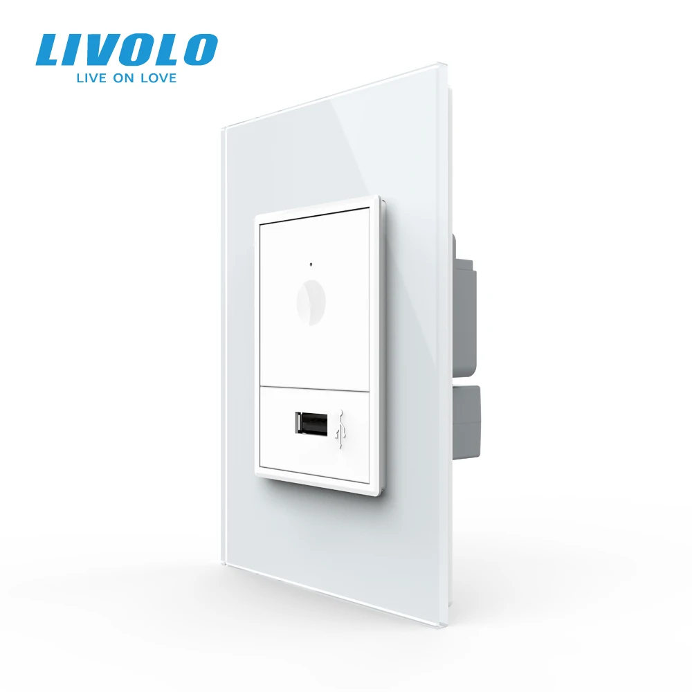 Настенный сенсорный выключатель Livolo A8 AU Standard с 2 полосами перекрестным