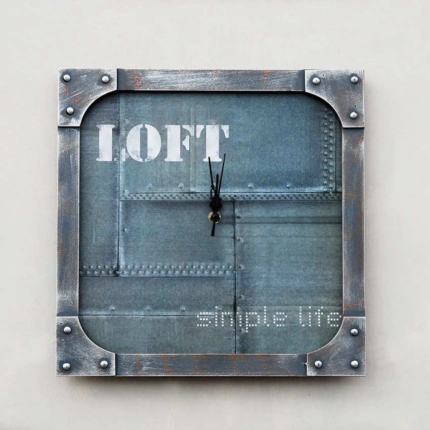 Квадратные настенные часы в стиле ретро домашний декор деревянные креативные