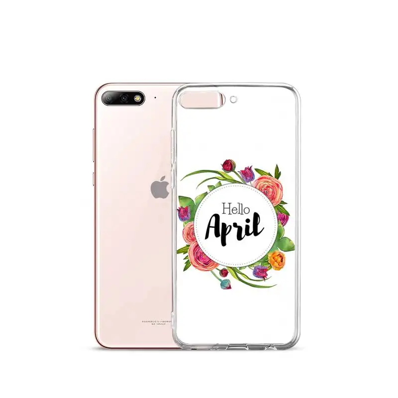 

Flowers leaves month text art Phone Case Transparent for iPhone Samsung A S 11 12 6 7 8 9 10 20 Pro X XS Max XR Plus lite